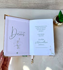 Bíblia Média Lírio em Linho + placa pequena + Cartela de índice