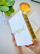 Bíblia Courino Croco Verniz Quadrado Branca + Cartela de índice