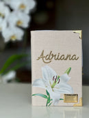 Bíblia Média Lírio em Linho + placa pequena + Cartela de índice