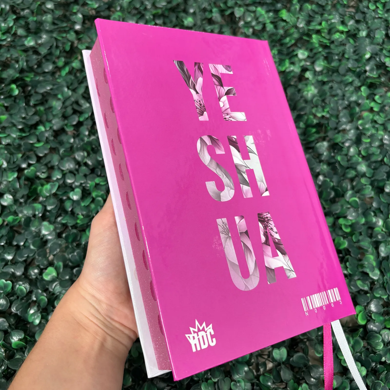 Bíblia Sagrada NVI Feminina Leão Yeshua Floral Rosa Evangélica Índice